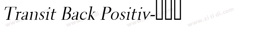 Transit Back Positiv字体转换